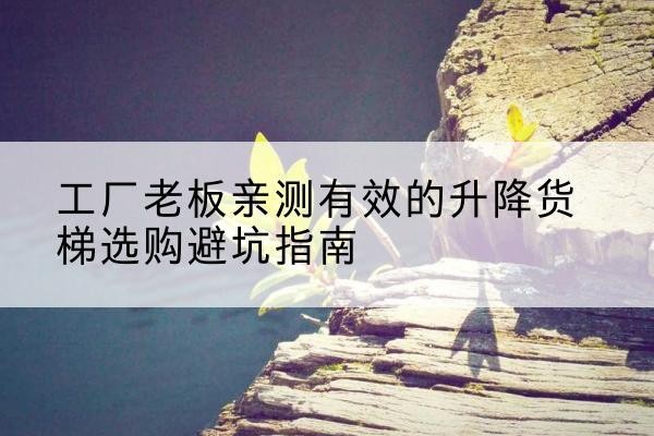 资溪升降货梯怎么选-工厂老板亲测有效的升降货梯选购避坑指南